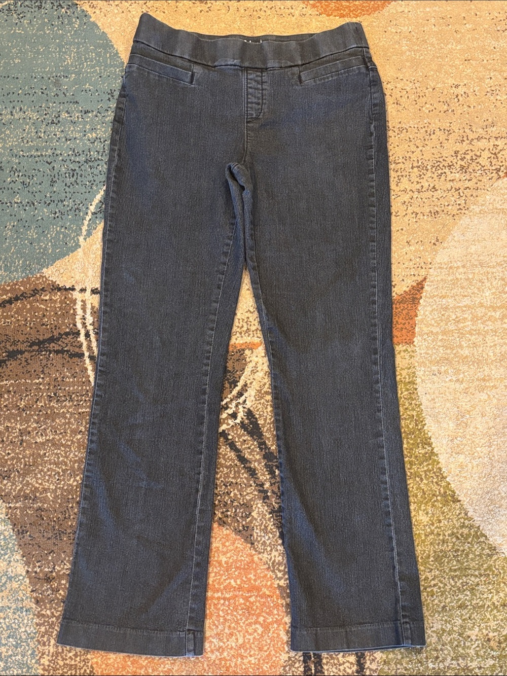 Lee Style Up Stretch Women’s Dark Gray Knit Denim Jeans sz 12